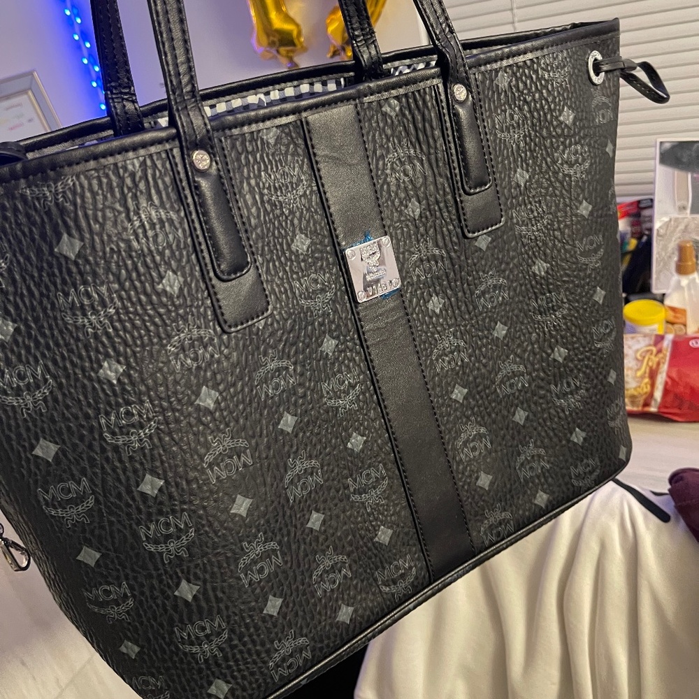 MCM reversible black liz tote bag